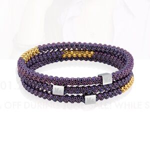 MIGNON FAGET Halo Bangle Faceted Purple and Gold - TWO Bangles